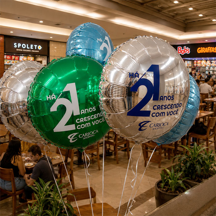 Balões metalizados personalizados para comércio, branding e ações promocionais