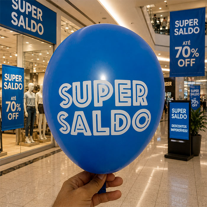 Balões de látex personalizados para ativação de marca e decoração de ponto de venda
